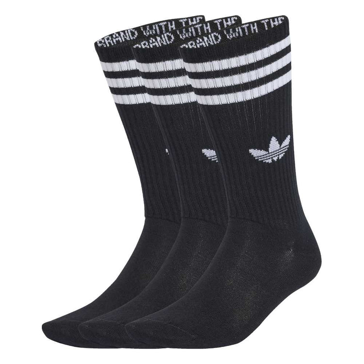 ADIDAS 3-Stripes High Crew Socks 3 Pairs Black JV7417