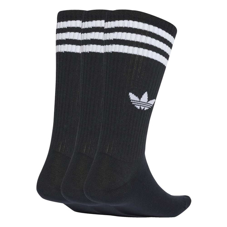 ADIDAS 3-Stripes High Crew Socks 3 Pairs Black JV7417
