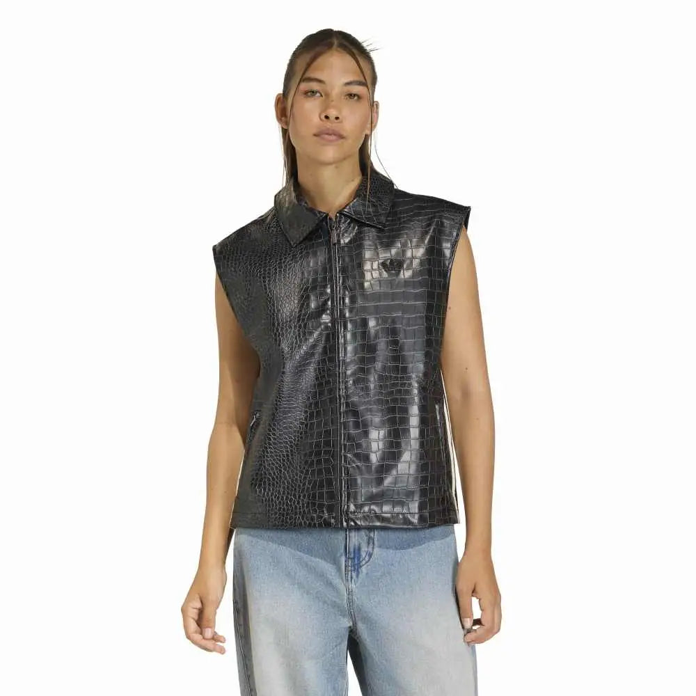 Pleather Vest Black - Urban Jungle