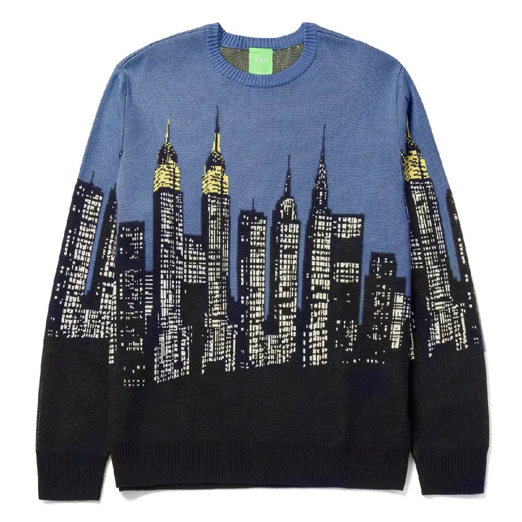 HUF Skyline Crew Sweater Blue KN00387-LBLUE