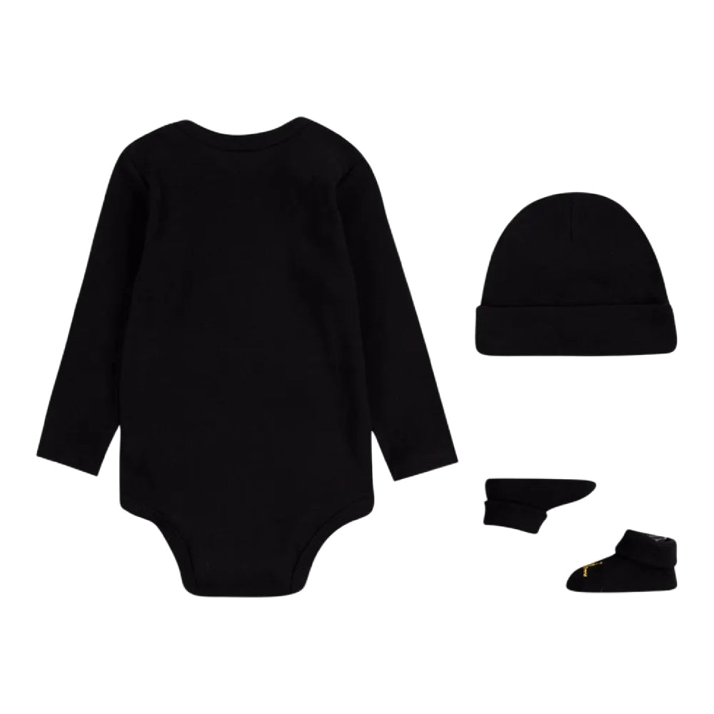 JORDAN Romper/Hat/Slippers Set - 0-6M Black LJ0263-K5X