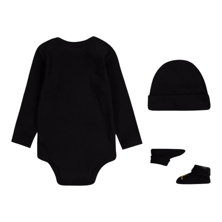 JORDAN Romper/Hat/Slippers Set - 0-6M Black LJ0263-K5X