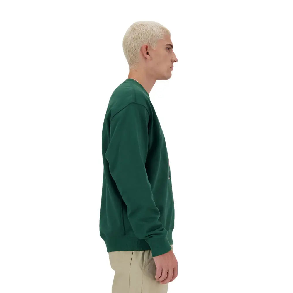 NEW BALANCE Athletics Sport Style Relaxed Crew Sweat Nightwatch Green MT41538NWG