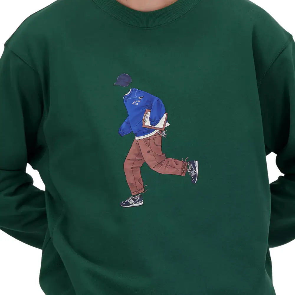 NEW BALANCE Athletics Sport Style Relaxed Crew Sweat Nightwatch Green MT41538NWG