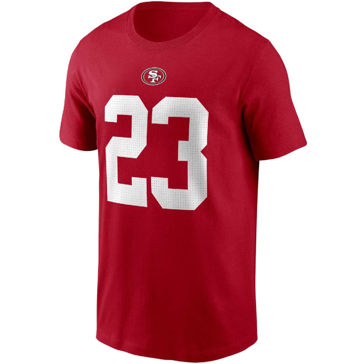 NIKE NFL San Francisco 49ers Christian McCaffrey #23 Name & Number T-Shirt Red N199-6DL-73F-QZ1