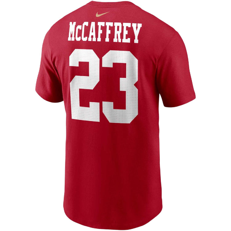 NIKE NFL San Francisco 49ers Christian McCaffrey #23 Name & Number T-Shirt Red N199-6DL-73F-QZ1