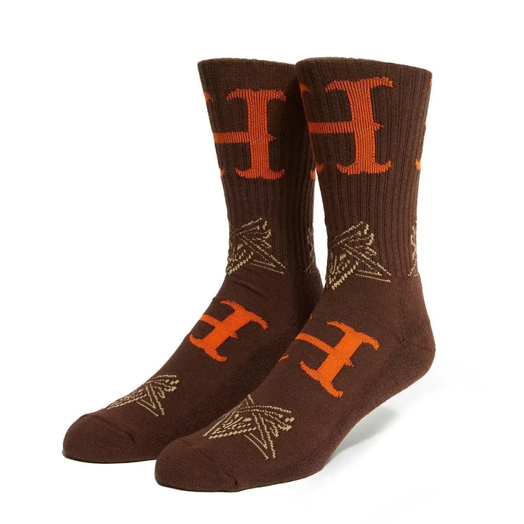 HUF Duality Sock Brown SK00723-CHOCO