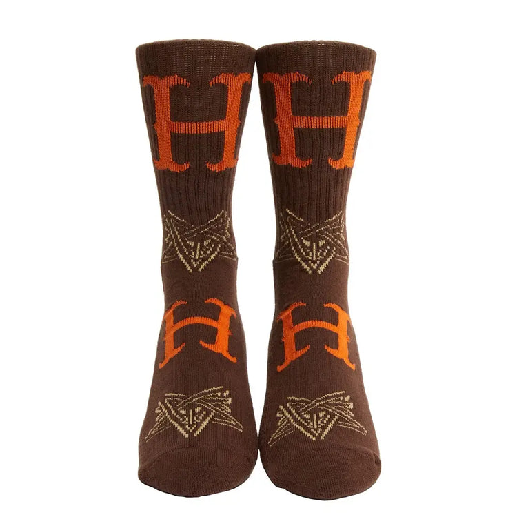 HUF Duality Sock Brown SK00723-CHOCO