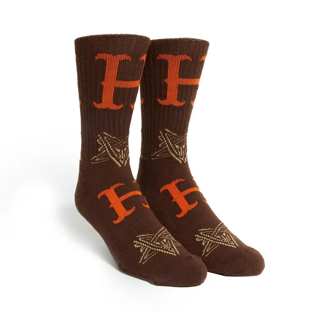 HUF Duality Sock Brown SK00723-CHOCO