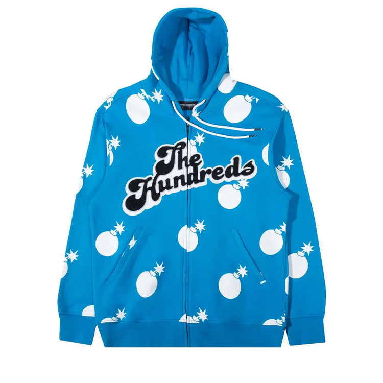 THE HUNDREDS Endless Zip Hoodie Blue T22F102025-Turquoise