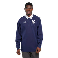 MLB Rugby Long Sleeve Polo T-Shirt Blue 02JY-012N-N27-VFY