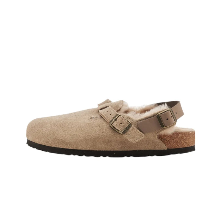 BIRKENSTOCK Tokio Shearling Taupe Slipper 1028349