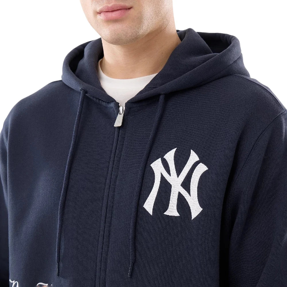 NEW ERA New York Yankees MLB Comfort Navy 2 Way Full Zip Hoodie 14884644