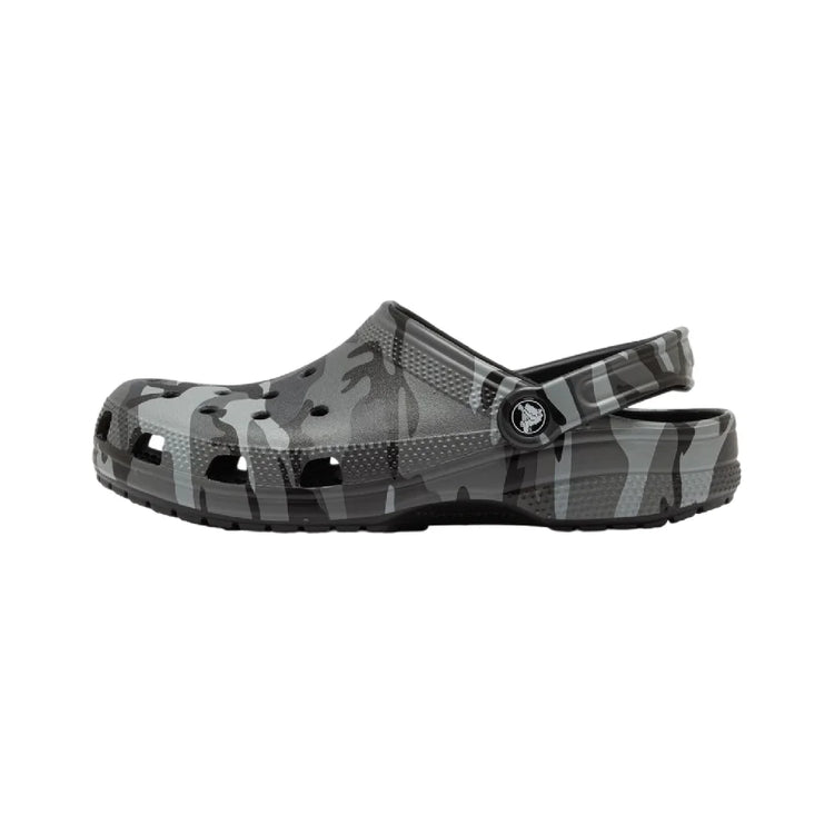 CROCS Classic Camouflage Clog Slide Black Grey 211936-0DD