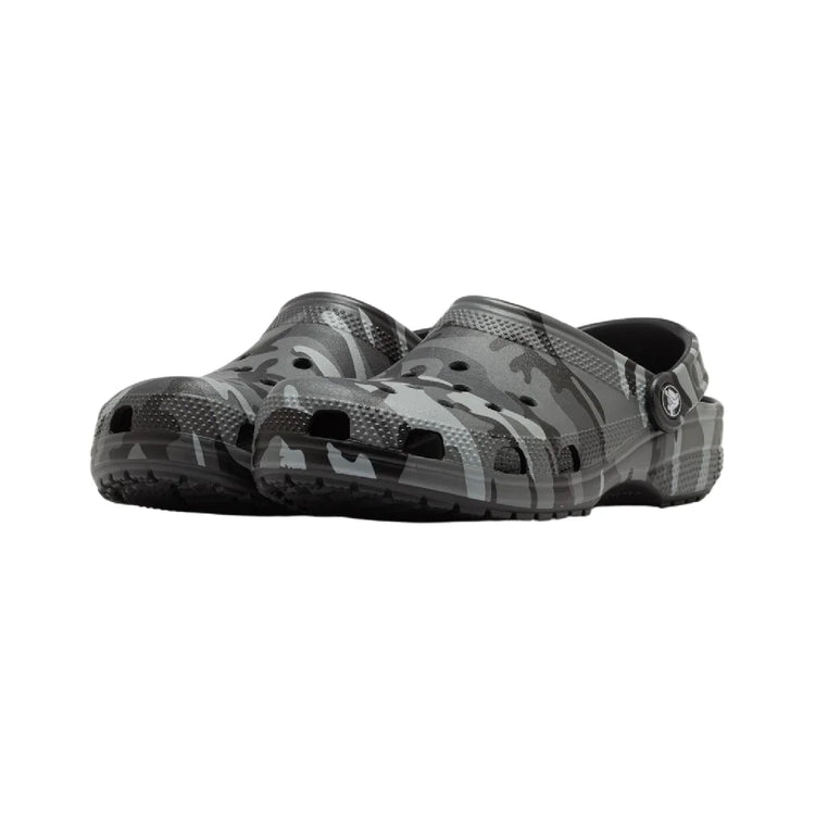 CROCS Classic Camouflage Clog Slide Black Grey 211936-0DD