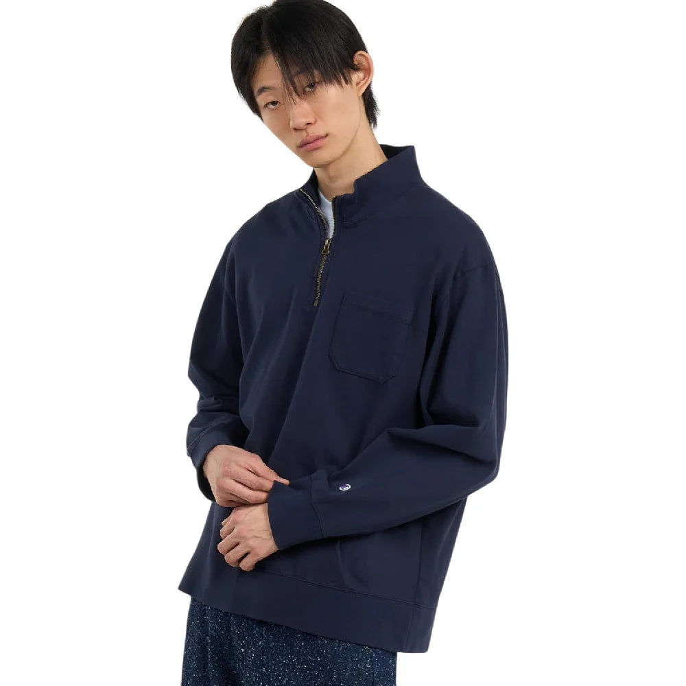 CHAMPION Half Zip Sweatshirt Dark Blue 222156-BS501