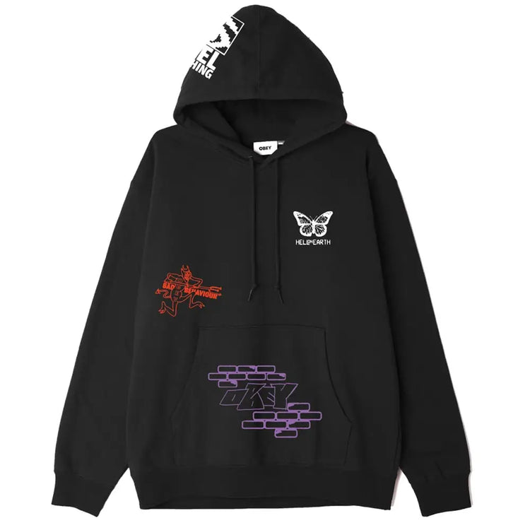 OBEY Feel Nothing Hook Up Set Hoodie 22421MC000057-BLK