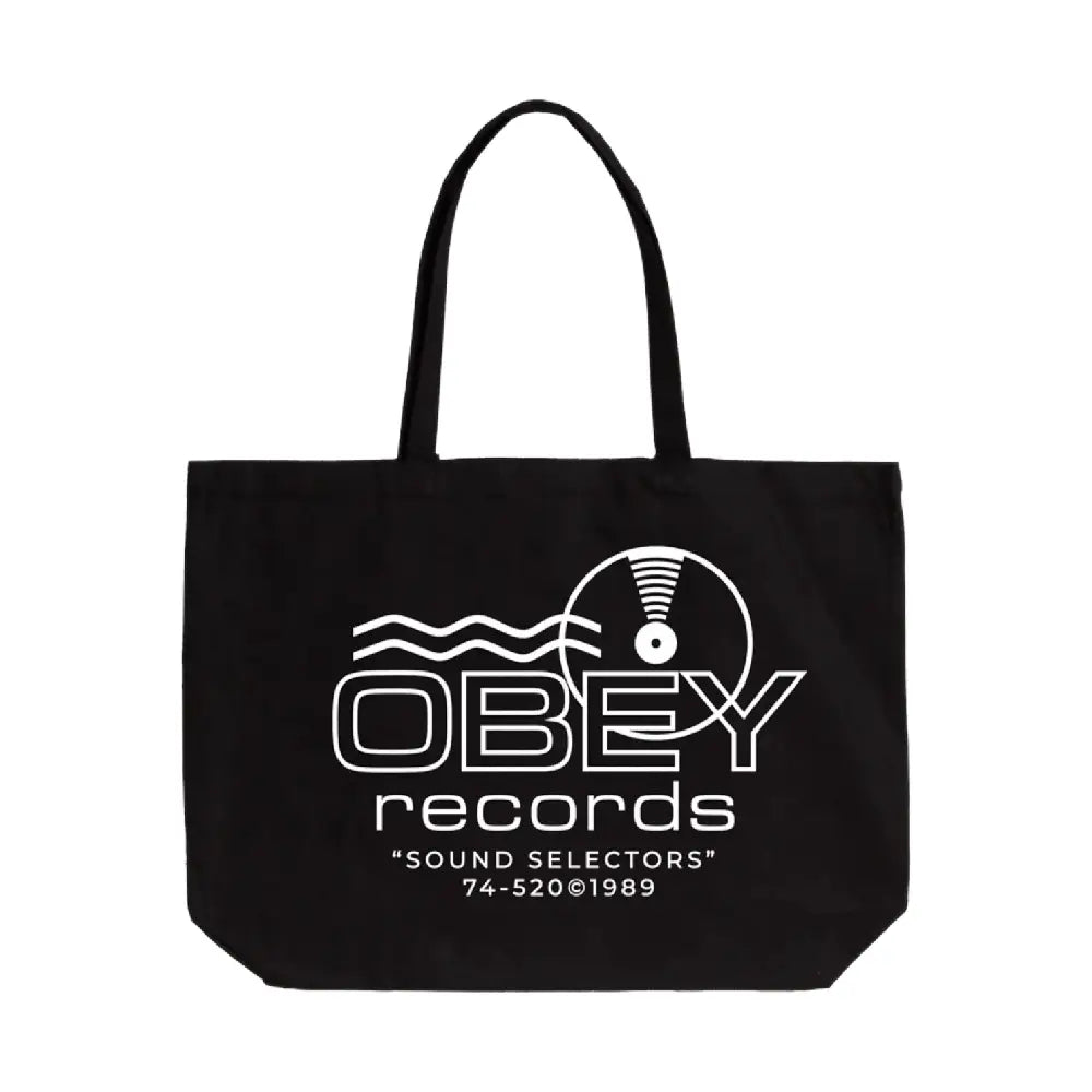 OBEY Records Sound Waves Tote Bag Black 22MA0000295-BLK