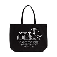 OBEY Records Sound Waves Tote Bag Black 22MA0000295-BLK