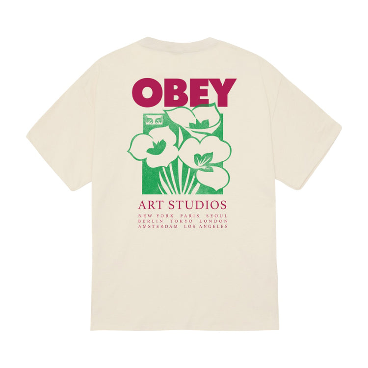 OBEY Art Studio Flowers T-Shirt Cream 22MC0001480-CRM