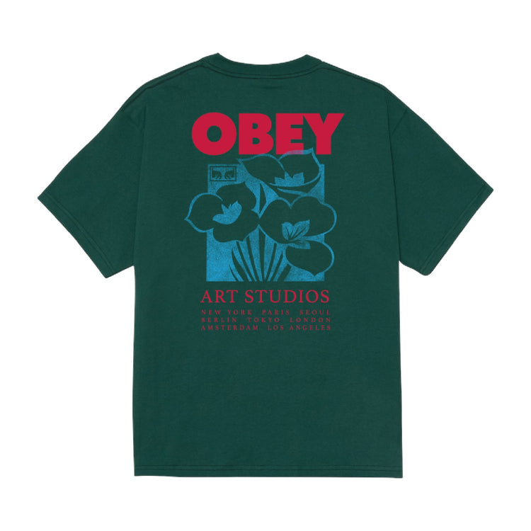 OBEY Art Studio Flowers T-Shirt Green 22MC0001480-RFR