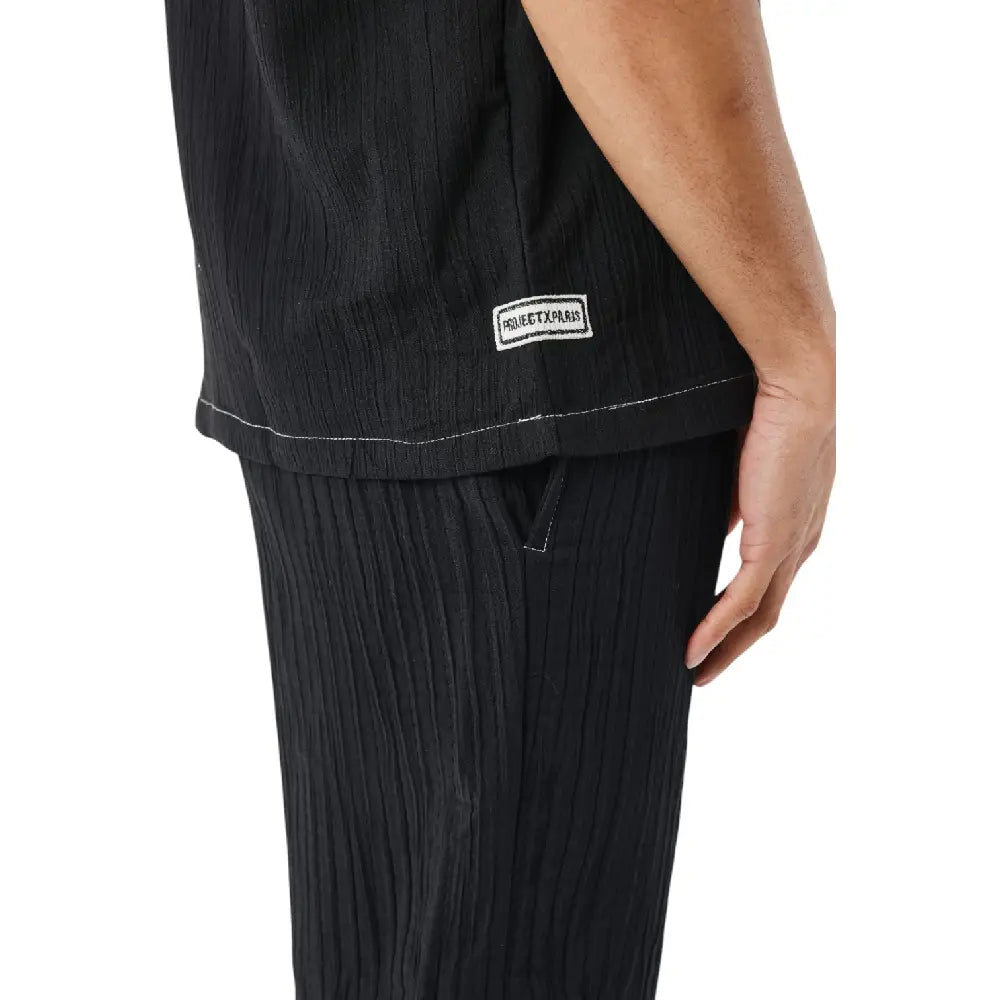 PXP - PROJECT X PARIS Pleated Casual Shirt Black 2510161-BK