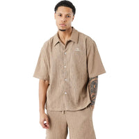 PXP - PROJECT X PARIS Pleated Casual Shirt Beige 2510161-TP