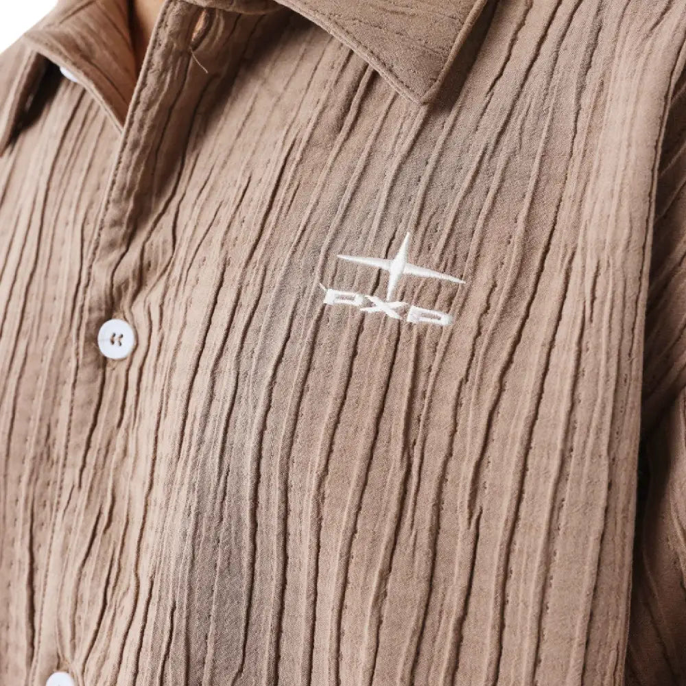 PXP - PROJECT X PARIS Pleated Casual Shirt Beige 2510161-TP