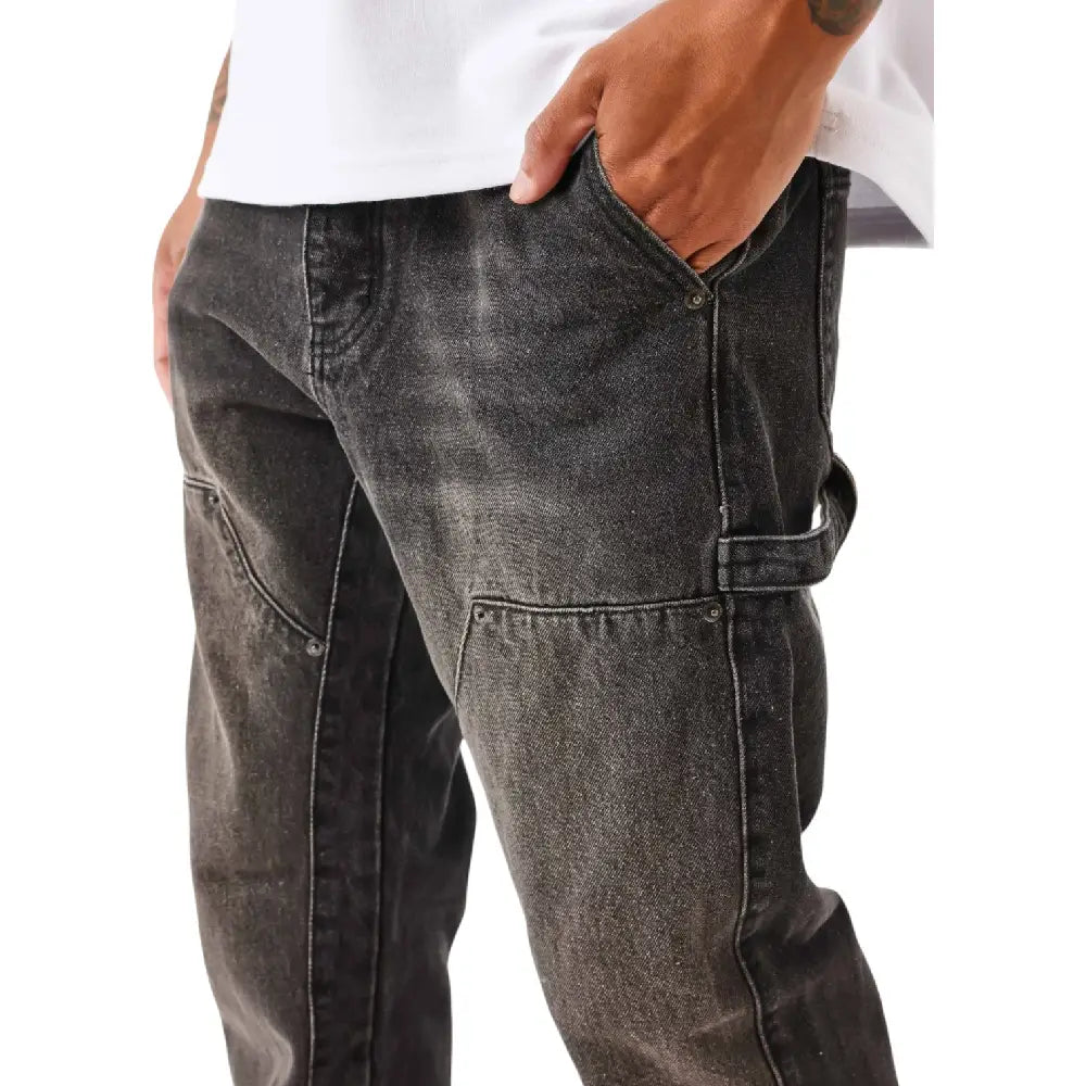 PXP - PROJECT X PARIS Wide-Leg Carpenter Jeans Black 2594403-BK