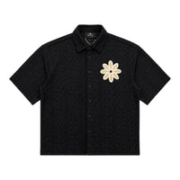 PXP - PROJECT X PARIS Embroidered Openwork Shirt With Flower Black 2611114-BK