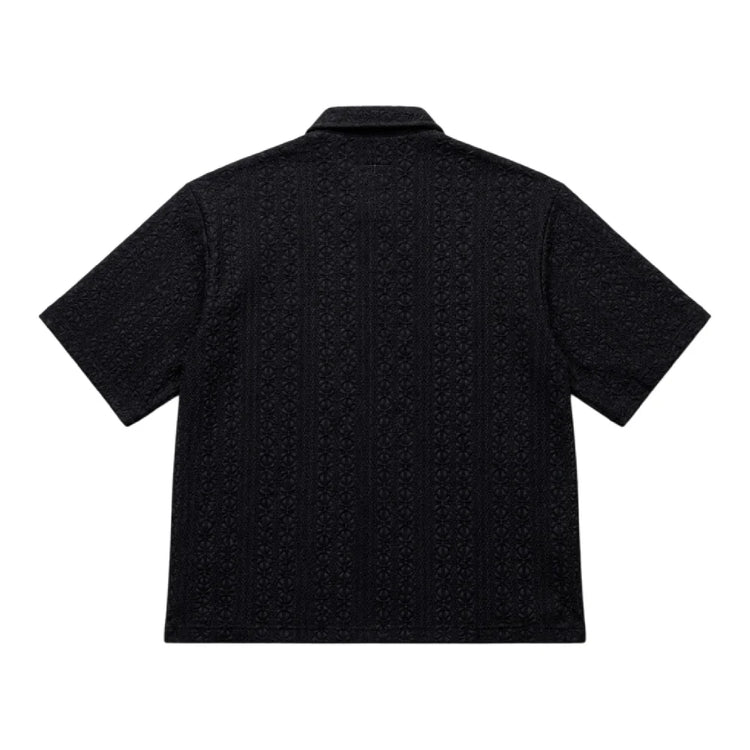 PXP - PROJECT X PARIS Embroidered Openwork Shirt With Flower Black 2611114-BK