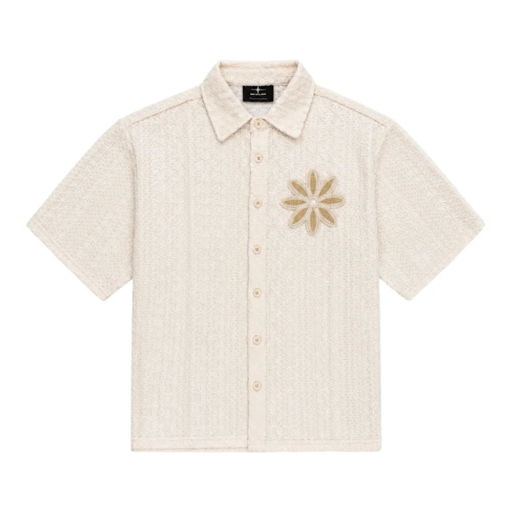 PXP - PROJECT X PARIS Embroidered Openwork Shirt With Flower Beige 2611114-CC