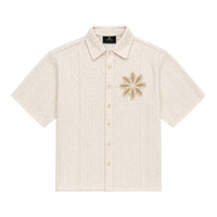 PXP - PROJECT X PARIS Embroidered Openwork Shirt With Flower Beige 2611114-CC