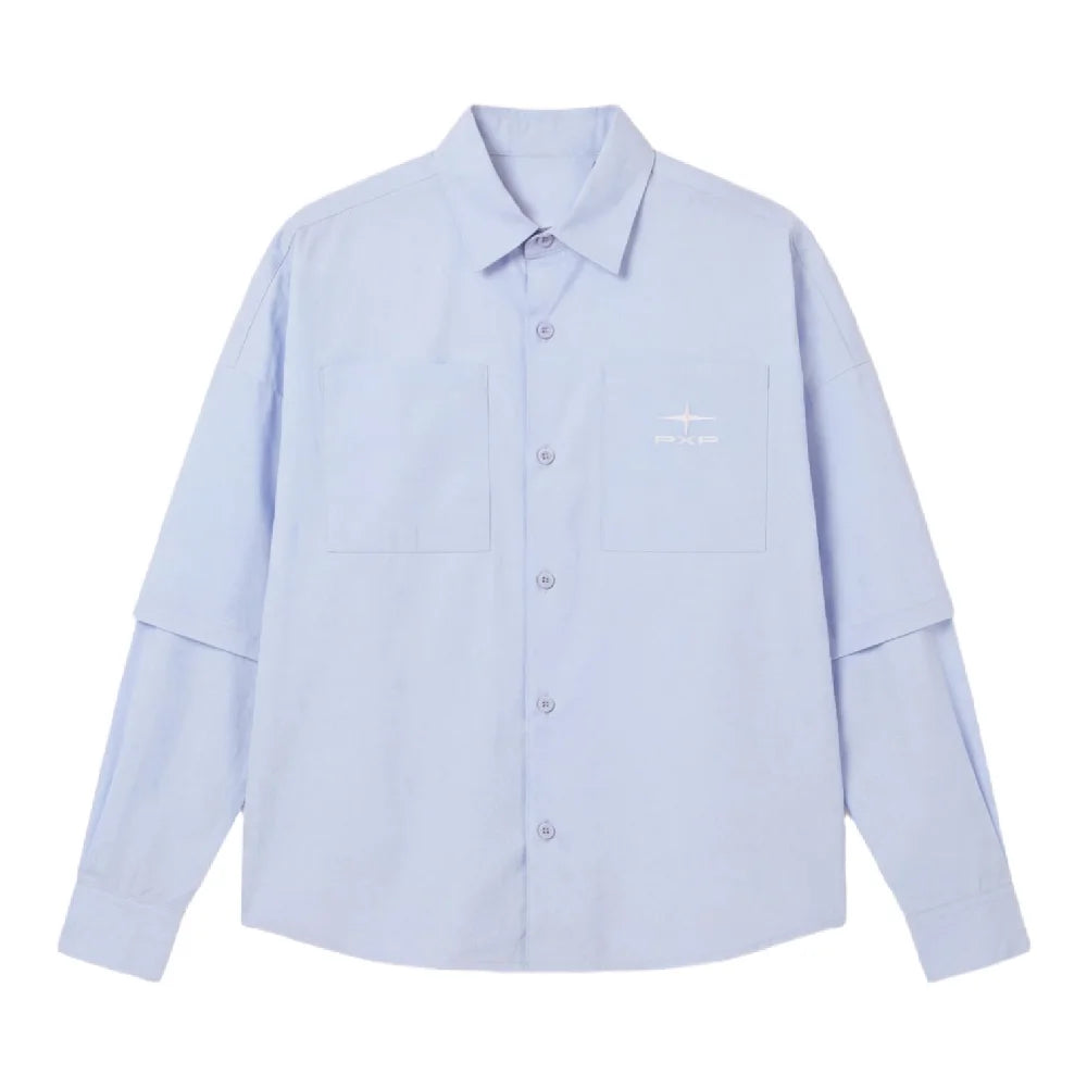PXP - PROJECT X PARIS Classy Double Sleeve Shirt Light Blue 2633311-MY