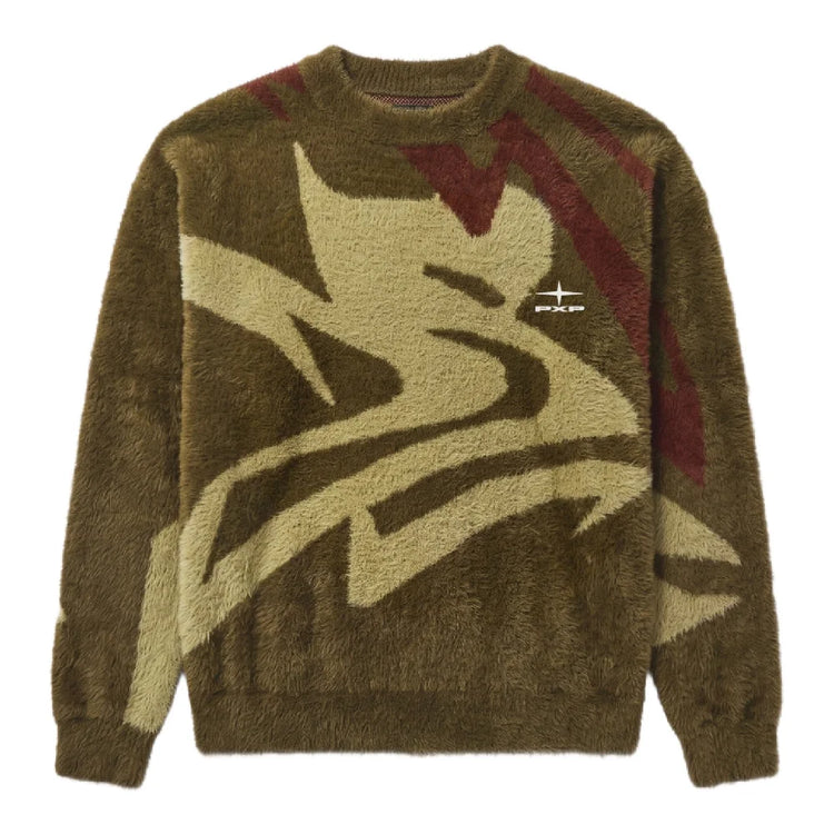 PXP - PROJECT X PARIS Round Neck Mohair Animal Sweater 2661010-OG