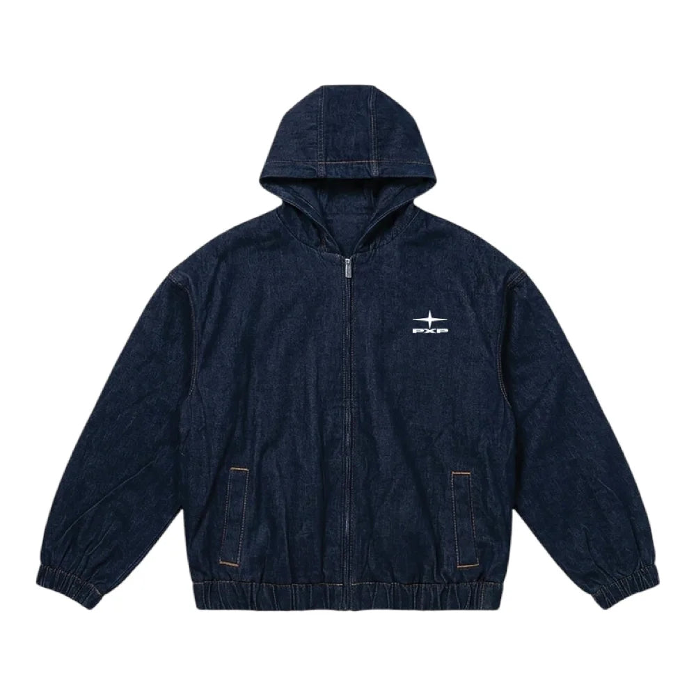 PXP - PROJECT X PARIS Denim Hooded Jacket Blue 2693127-BL
