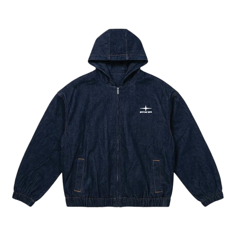 PXP - PROJECT X PARIS Denim Hooded Jacket Blue 2693127-BL