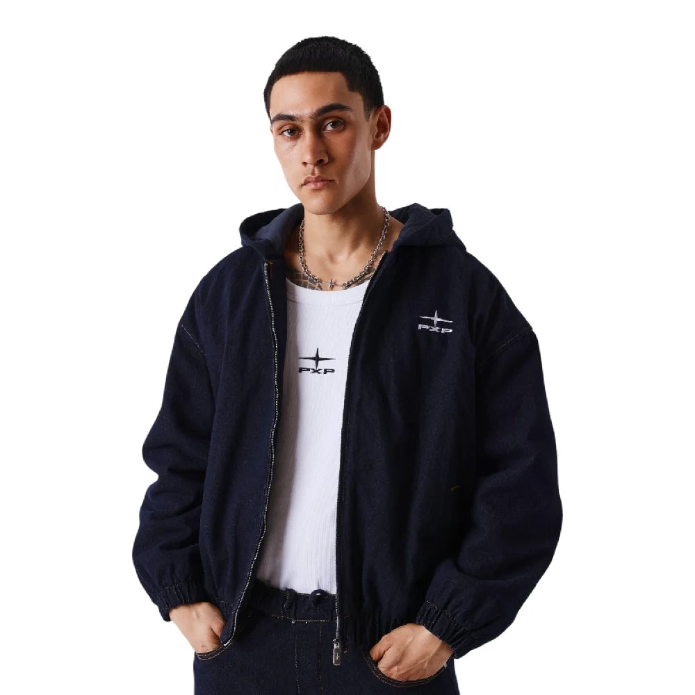 PXP - PROJECT X PARIS Denim Hooded Jacket Blue 2693127-BL