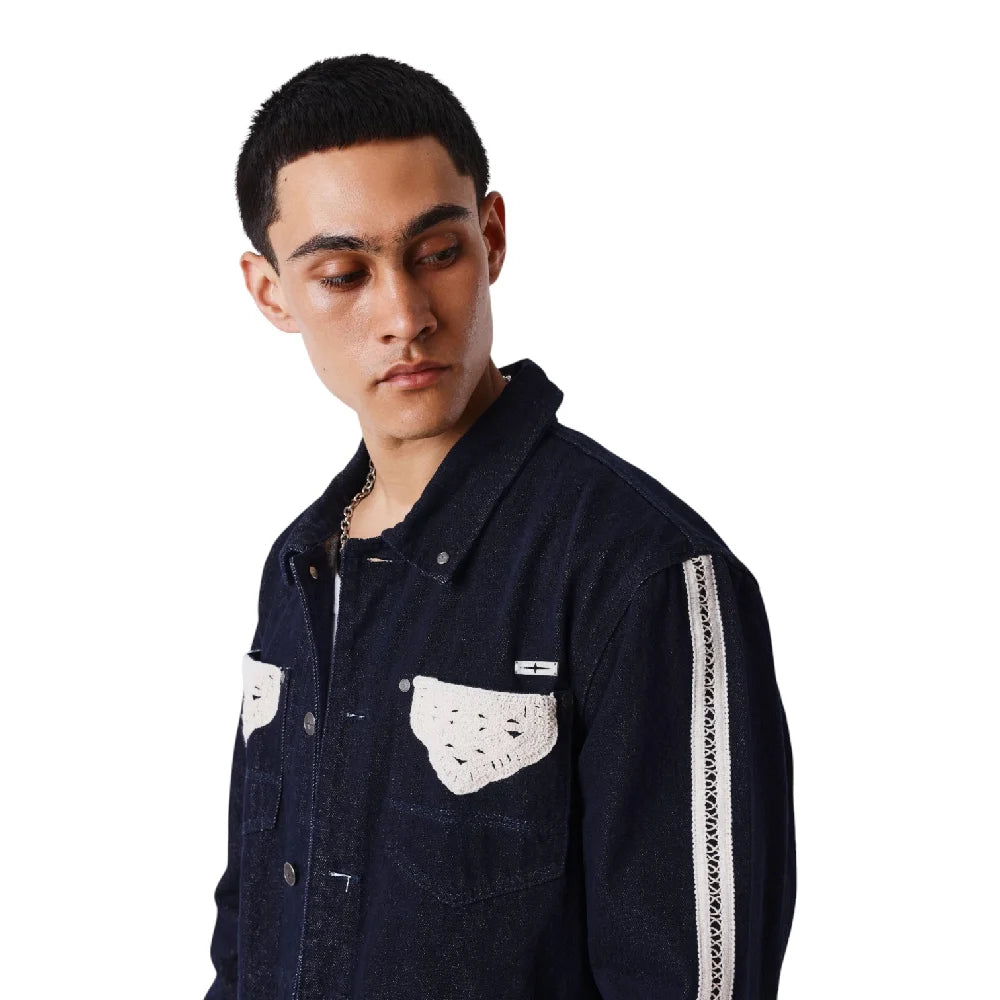 PXP - PROJECT X PARIS Two-Tone Denim Jacket With Crochet Details 2693134-JB