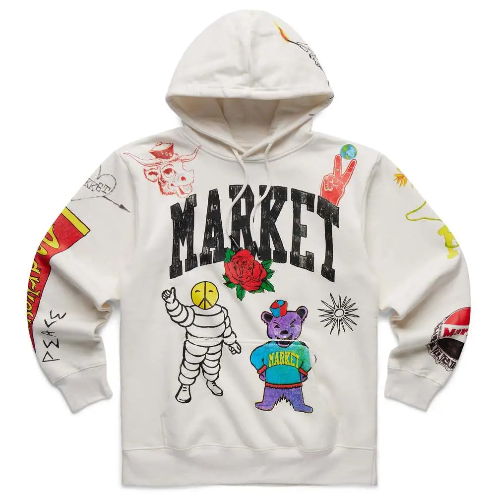 CHINATOWN MARKET VARSITY HAND-DRAWN HOODIE 397000255