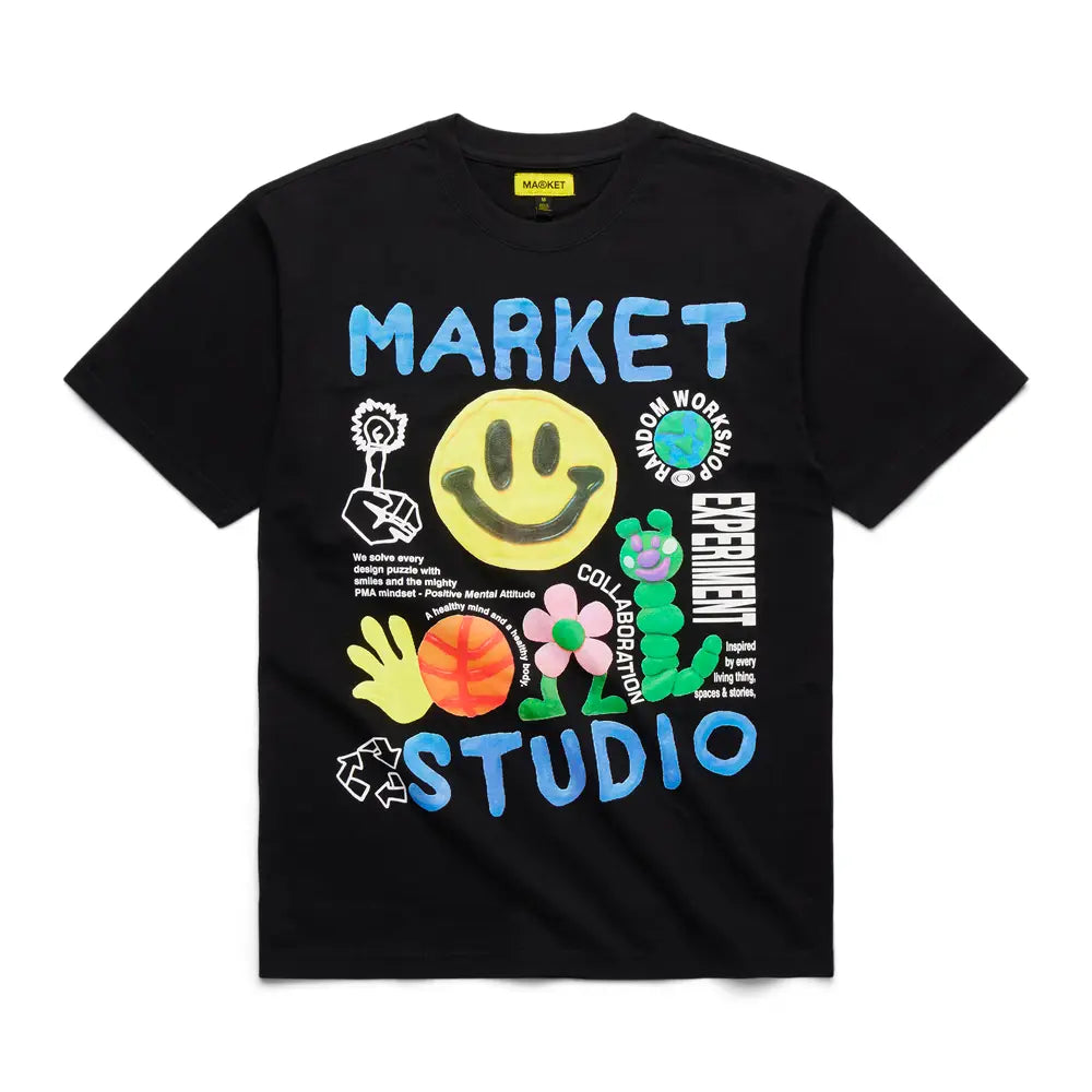 CHINATOWN MARKET SMILEY COLLAGE TEE 399001140-BLK