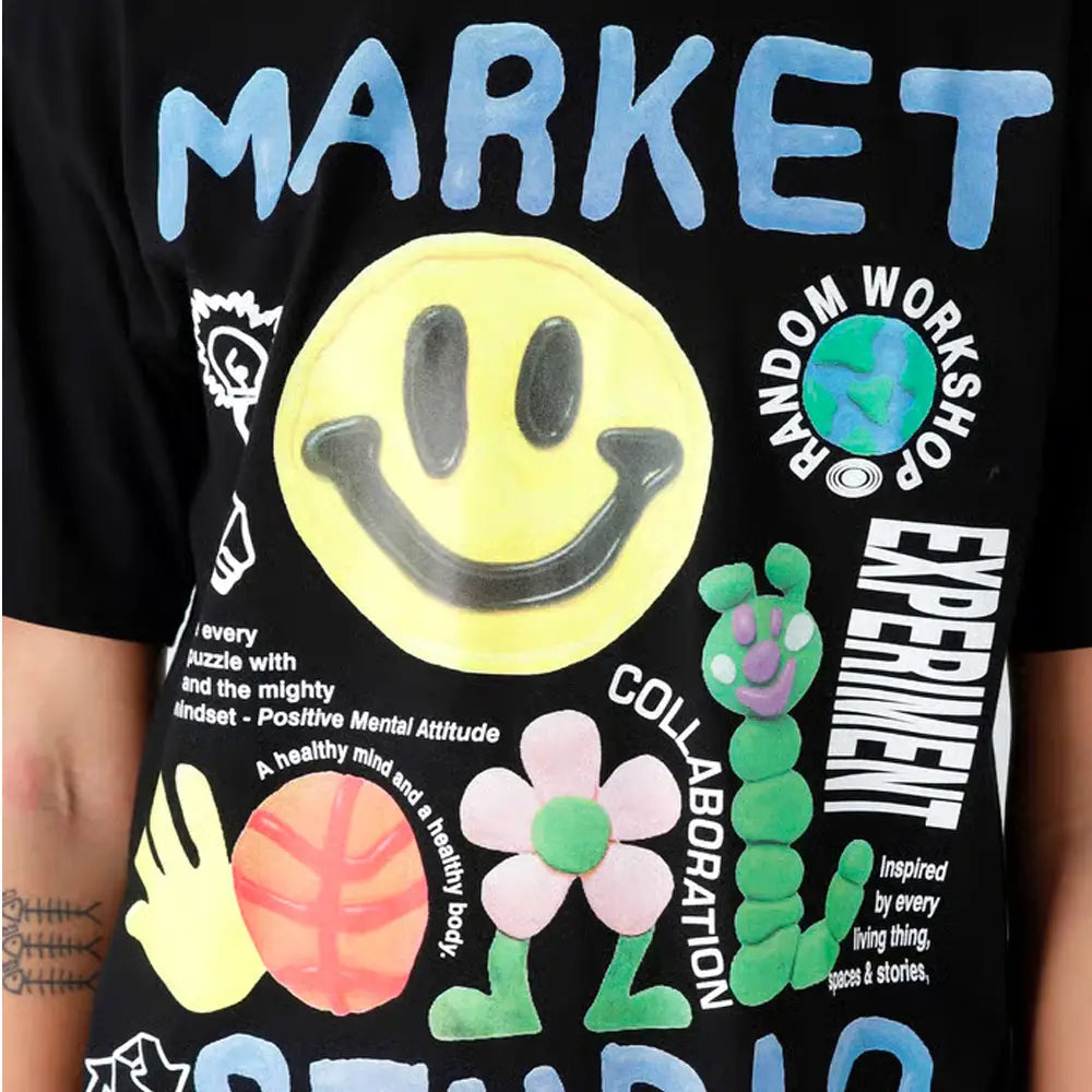 CHINATOWN MARKET SMILEY COLLAGE TEE 399001140-BLK