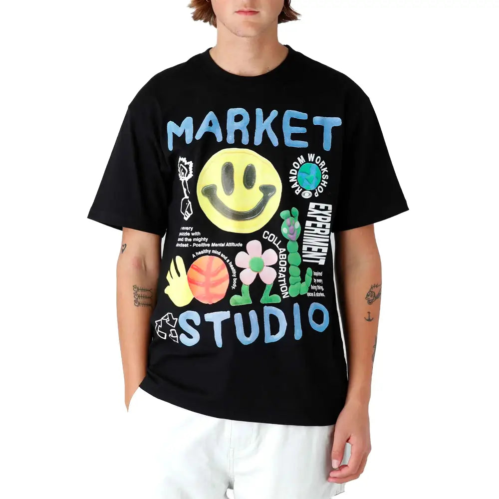 CHINATOWN MARKET SMILEY COLLAGE TEE 399001140-BLK