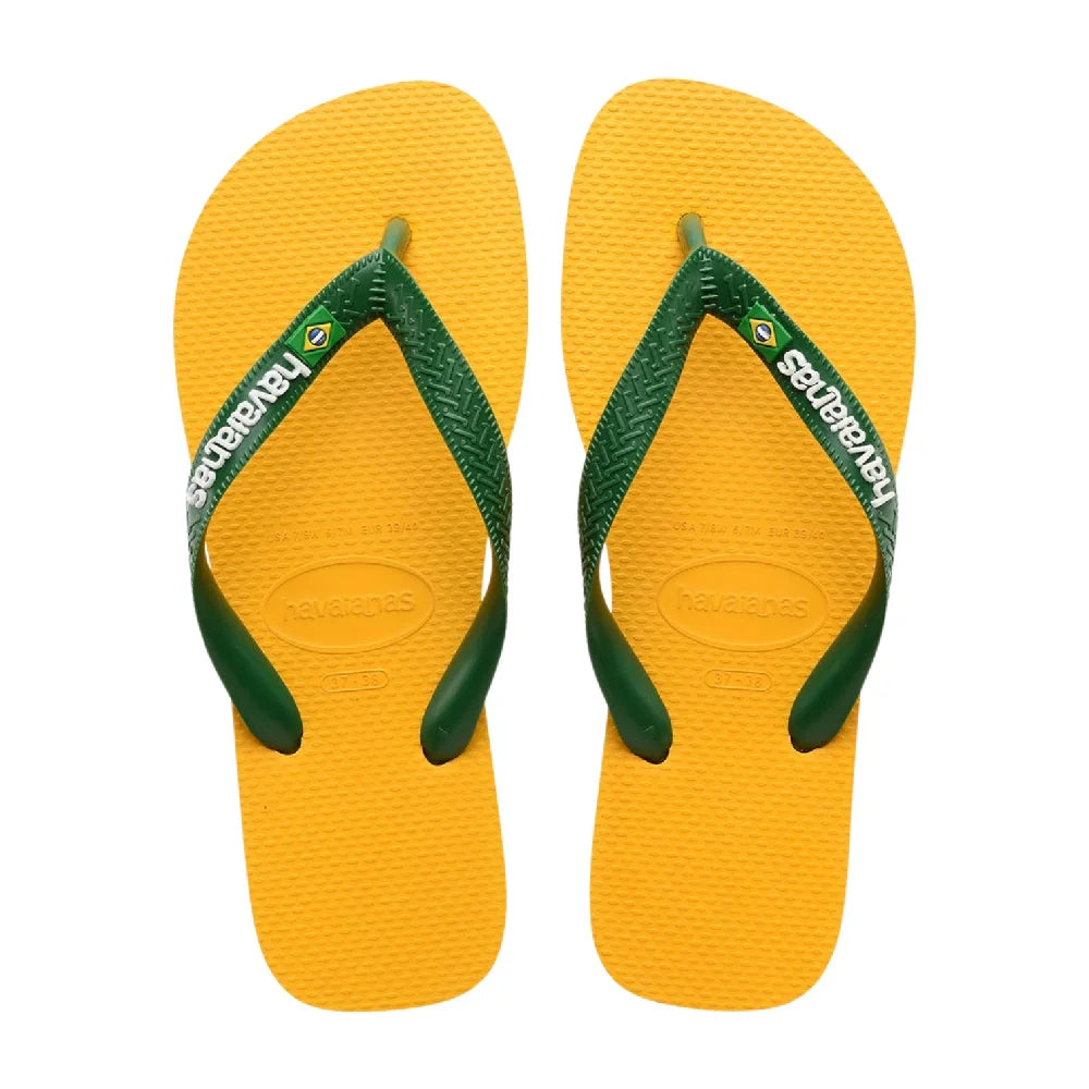 HAVAIANAS Brasil Logo Flip Flops Yellow 4110850-1740