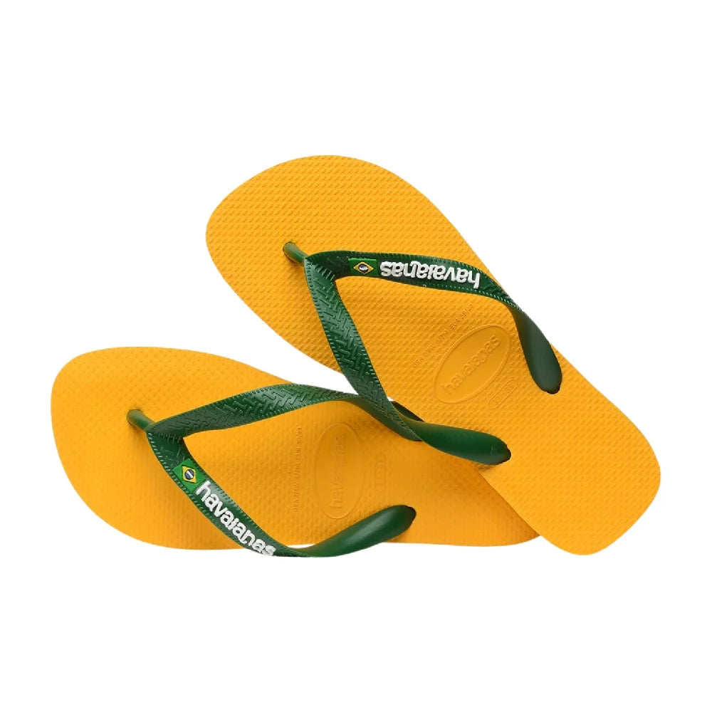 HAVAIANAS Brasil Logo Flip Flops Yellow 4110850-1740