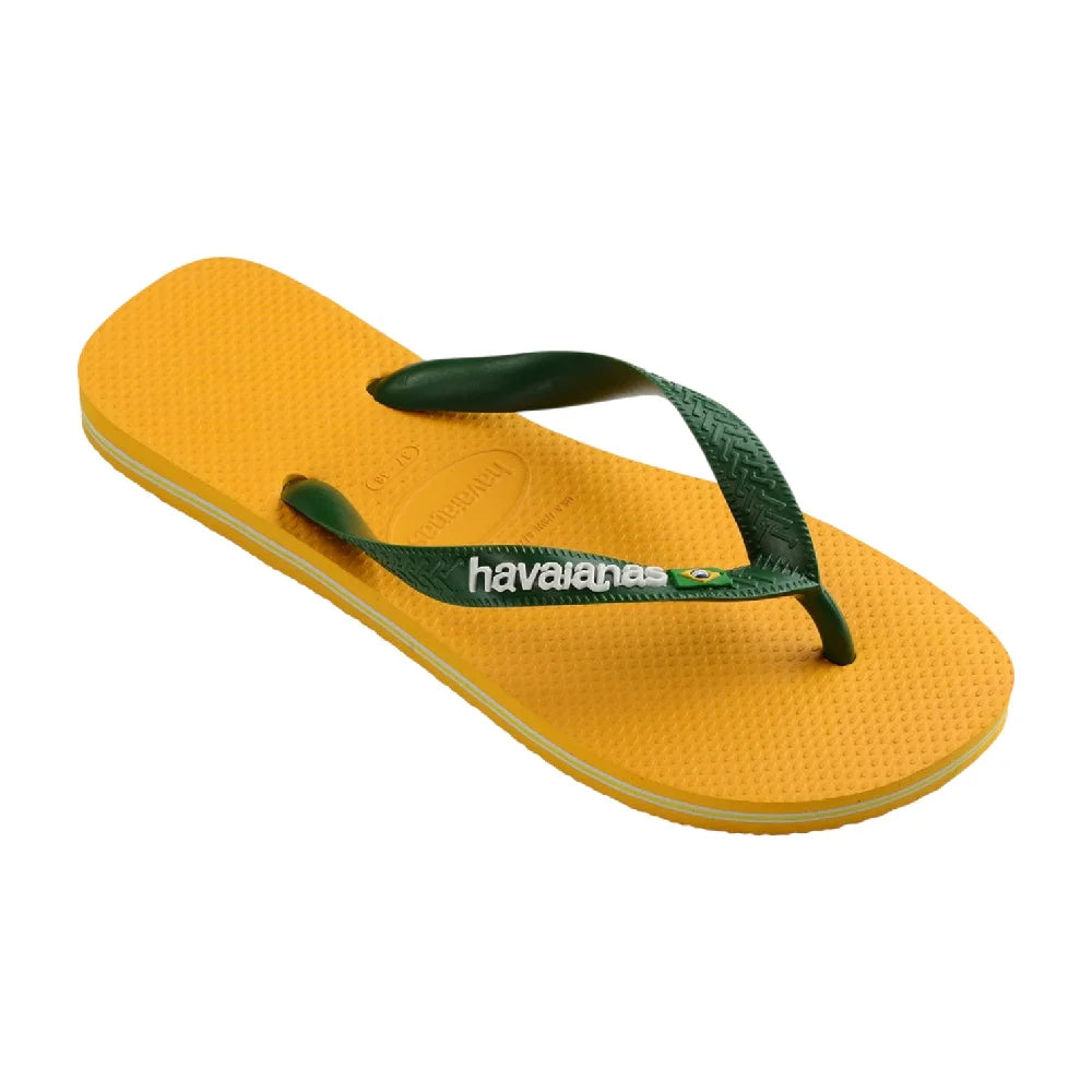 HAVAIANAS Brasil Logo Flip Flops Yellow 4110850-1740