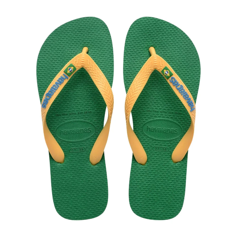 HAVAIANAS Brasil Logo Flip Flops Green 4110850-2079
