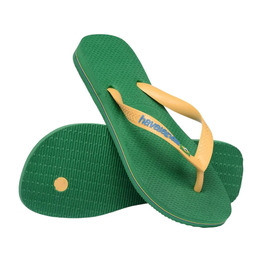 HAVAIANAS Brasil Logo Flip Flops Green 4110850-2079