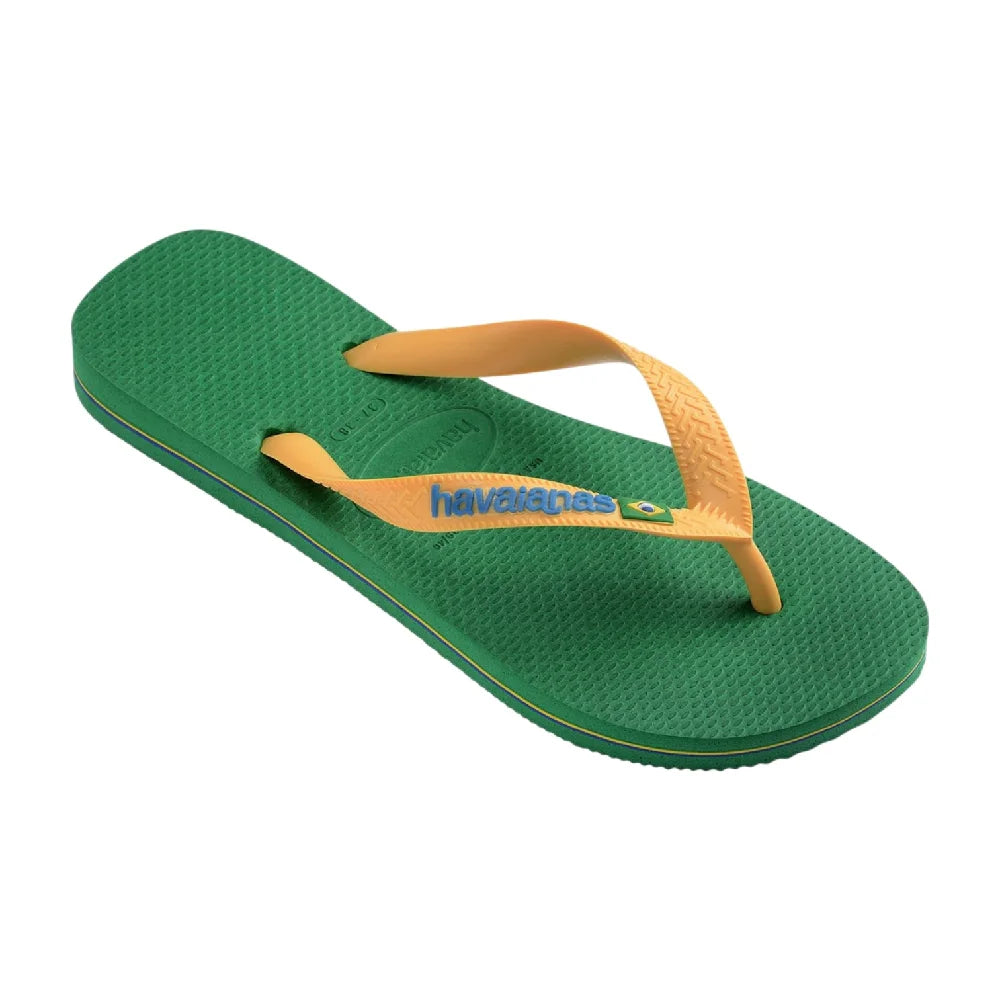 HAVAIANAS Brasil Logo Flip Flops Green 4110850-2079