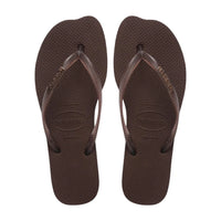 HAVAIANAS Slim Split Flip Flops Brown 4150398-0727